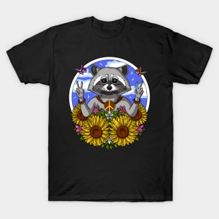 Hippie Raccoon T-Shirt